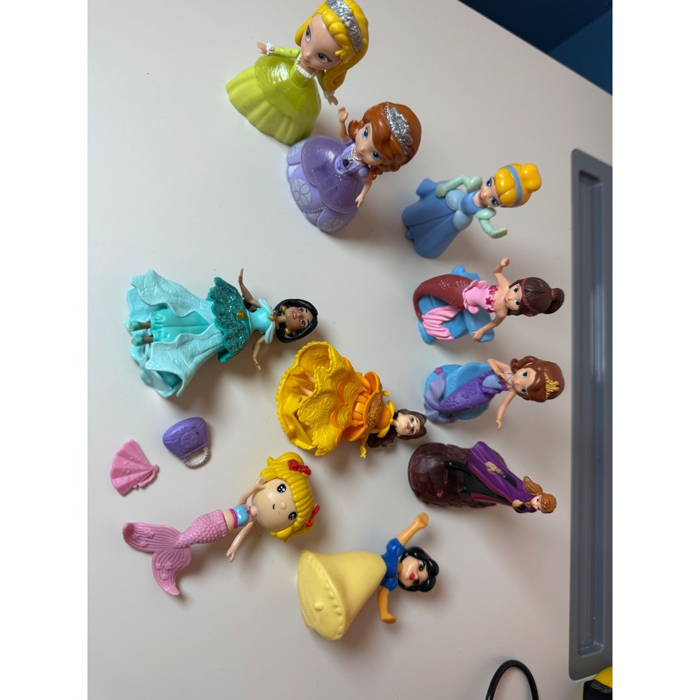Disney Princess Sofia the First Figures Kids Small Toy Lot Mermaid Belle Jasmine